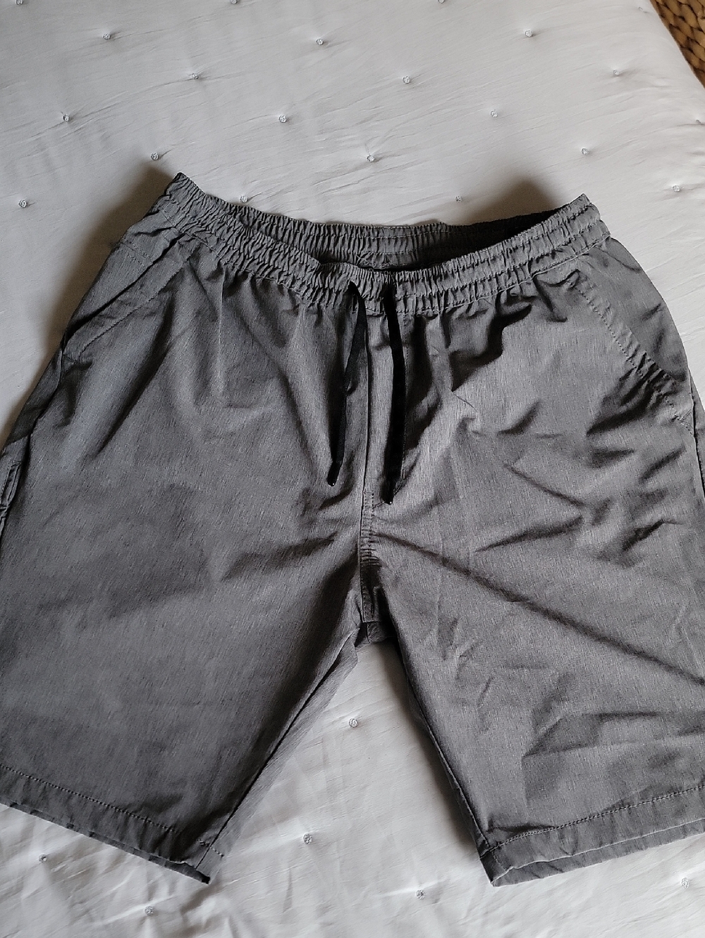 Kenneth Cole Charcoal Gray Elastic Drawstring Athletic Shorts